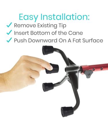 Quad Cane Replacement Tips 4 - Durable Walking Aid Accessories - Buy Online on GoSupps.com