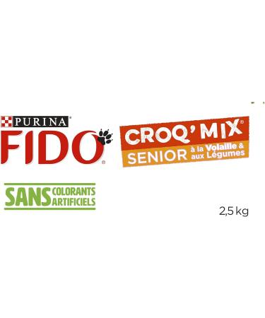 FIDO CROQ Mix: Poultry Vegetables - 2.5 KG - Croquettes for Adult Dogs Over 7 Years Old - Buy Online on GoSupps.com