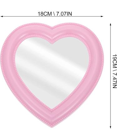 BinaryABC Heart Makeup Mirror - Light Pink | Wall/Desktop Cosmetic Mirror - Buy Online on GoSupps.com