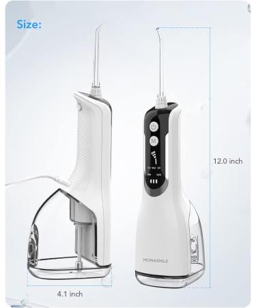 350ML Cordless Water Dental Flosser - 5 Modes 4 Nozzles IPX7 Waterproof Rechargeable Oral Irrigator for Deep Cleaning Teeth at Home & Travel (White - Buy Online on GoSupps.com