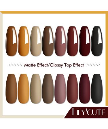 LILYCUTE Fall Gel Nail Polish Set - 8 Colors Mellow Coffee Series for Women & Girls - Buy Online on GoSupps.com