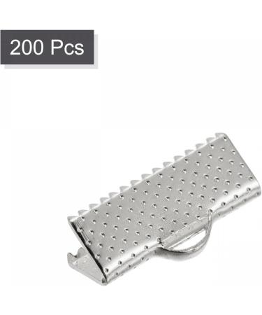 200pcs Silver Tone Ribbon Crimp Clamp Ends for DIY Craft Making - 16mm Bookmark Pinch Cord Clasps - Buy Online on GoSupps.com