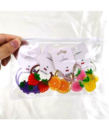 Cartoon Fruit Hair Ties - 10pcs Jelly Fruit Elastic Bands for Girls, Cute Ponytail Holders for Toddler to Teens - No Damage Hair Accessories - Buy Online on GoSupps.com