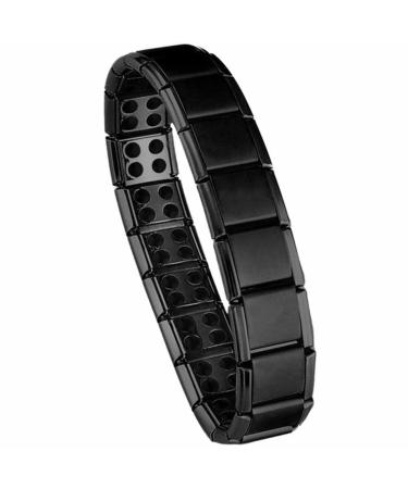ZXCVB Titanium Power Magnetic Field therapy bracelet black magnetic hardship band two-row magnetic slim fit bracelet men's magnet hardship