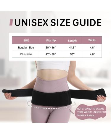 SI Belt - Sacroiliac Hip Support for Sciatica & Lower Back Pain Relief - Adjustable Brace for Women & Men (Hip Size 30-46) - Black - Buy Online on GoSupps.com