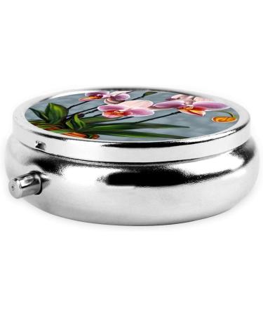Blooming Orchids Round Pill Box | 3 Compartment Organizer | Portable Travel Pill Box for International Shipping - Buy Online on GoSupps.com