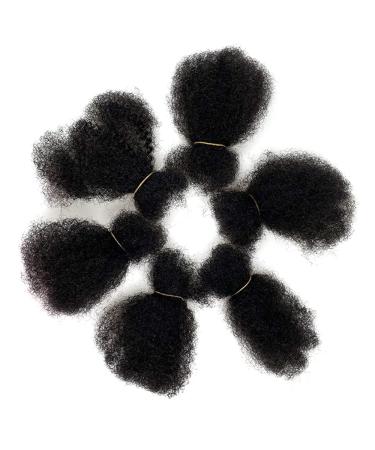 Afro Kinky Bulk Human Hair for Locs & Dreadlocks - 4 Pieces Natural Black #1B 8 | Dye & Bleach Friendly - Buy Online on GoSupps.com