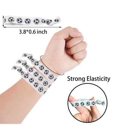 20 Soccer Hair Ties - Elastic Ribbon Ponytail Holders for Girls & Women | No Crease Hair Accessories for Football Team Members - Buy Online on GoSupps.com