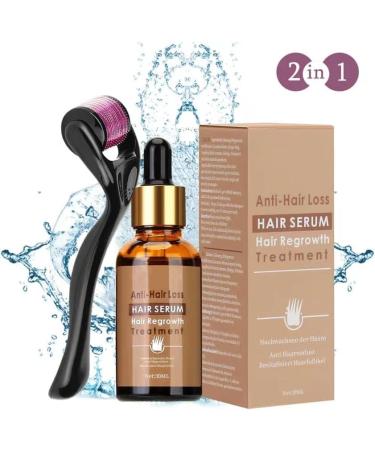 UBIIKA Derma Roller 0.5mm + Hair Growth Serum Bundle | Anti Hair Loss, Thickening, Natural Herbal Essence | 540 Micro-needles - Buy Online on GoSupps.com