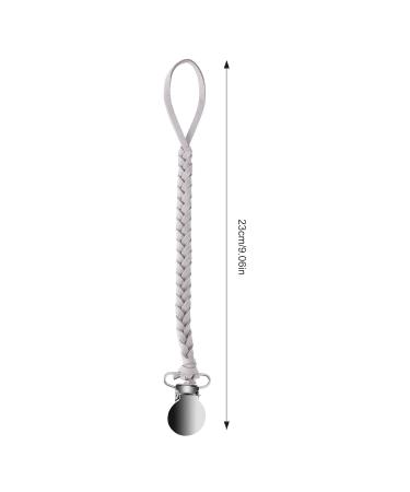 Buy Windy5 Leather Woven Pacifier Chain - Colorful Braided Clip Holder for Baby Feeding & Teething (Gray+Brown) - International Shipping Available - Buy Online on GoSupps.com