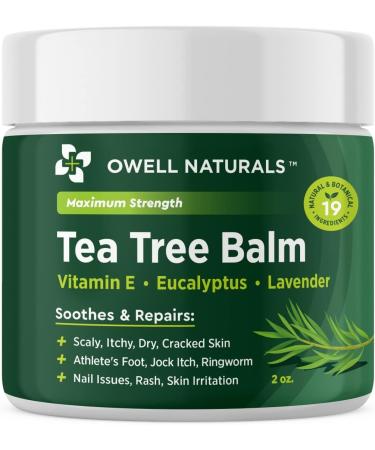 OWELL NATURALS Tea Tree Balm Oil 2oz - Soothes Acne Itchy Skin & Rashes - Vitamin E Paraben-Free Multi-Use for Insect Bites & Burns - Buy Online on GoSupps.com