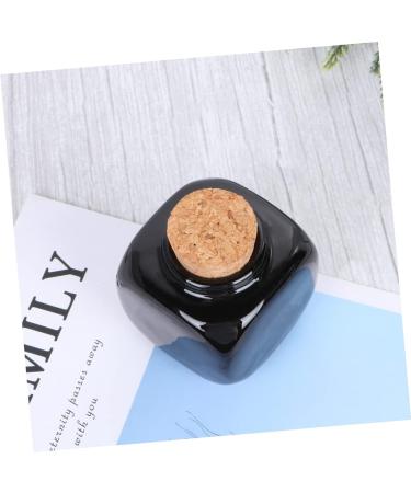 Wooden Cork Bottle Ceramic Bottle Makeup Containers Porcelain Dappen Dish Liquid Powder Container Ceramics Bottle Gratitude Jar Cerace Ceramic Mug Medicine Cup Manicure Bamboo 7.50X5.50X5.50CM Black - Buy Online on GoSupps.com