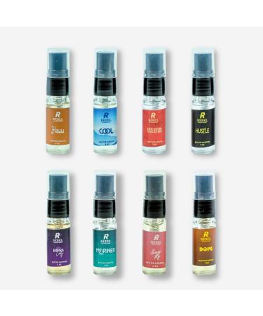 REB'EL'FRAGRANCES Trial Pack Of 8 x 5ml Pocket Perfumes For Unisex Fragrance Mix Long Lasting Liquid Perfume Sweet Floral Oud Musky & Spicy