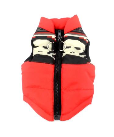 Smalllee_lucky_Store dog jacket waterproof dog coat dishwear for small dogs cats pets dog clothes chihuahua winter coat shih tzu mini-l (breast: 45cm back: 38cm) red skull