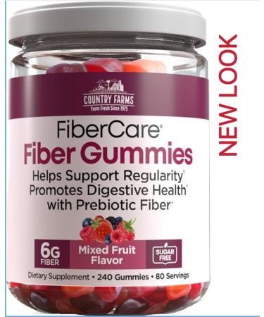 Country Farms Fiber Care Prebiotic Gummies 6g of Fiber Per Serving FOS from Beets Digestive Health Supports Regularity Mixed Fruit Flavor (240 Gummies) - Buy Online on GoSupps.com