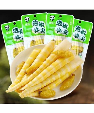 Instant pickled pepper crisp bamboo shoots Spicy bamboo shoots tip Hot and sour vegetable food Chinese specialty snacks Pickled pickles Side dish Delicious snacks (500g) - Buy Online on GoSupps.com