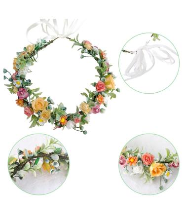 Buy Yellow Flower Crown Headband - Artificial Floral Wreath & Hair Garland for Brides | International Shipping - Buy Online on GoSupps.com