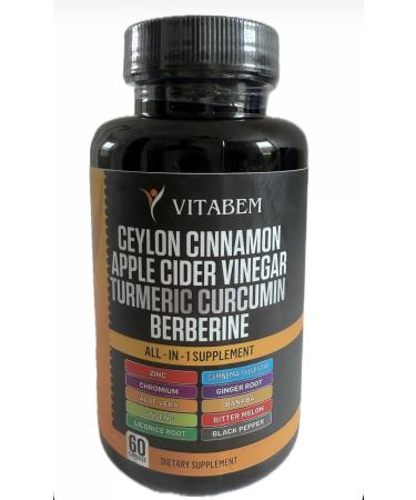 Ceylon Cinnamon Capsules 3000mg Turmeric 3000mg Apple Cider Vinegar 3000 mg Ginseng 2000mg Aloe Vera 2000mg Berberine Supplement 1200mg + Banaba | Bitter Melon | Gymnema | Ginger Root - 60 Count 60 Count (Pack of 1) - Buy Online on GoSupps.com