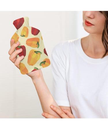Color Paprika Hot Water Bottle with Plush Cover | Hand Warmer for Adults & Children | 26.5x15.3cm - Perfect for Cozy Comfort & Pain Relief - Buy Online on GoSupps.com
