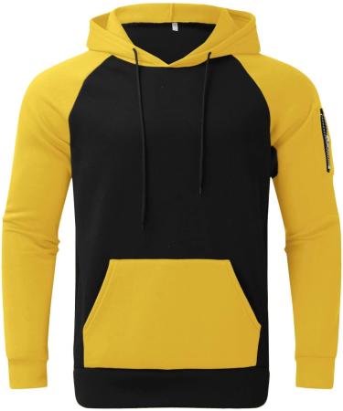 Buy Hanxiulin Men's Jogging Suit - Cotton Training Suit Sweatshirt & Pants - Yellow 3XL - International Shipping Available - Buy Online on GoSupps.com