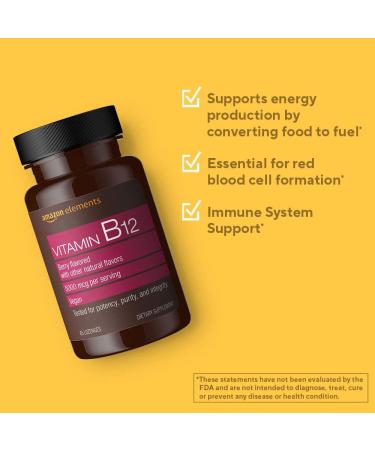 Amazon Elements Vitamin B12 Methylcobalamin 5000mcg - Energy & Metabolism Support - 2 Month Supply - Buy Online on GoSupps.com