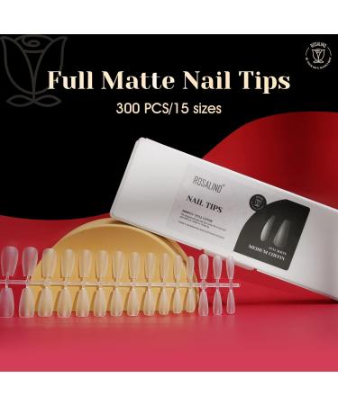 Rosalind Gel Nail Tips - 300PCs Medium Ballerina Full Cover Matt - No-File Soft Gel Nail Tips for Extensions - 15 Sizes - Ideal for Professional & DIY Use - Buy Online on GoSupps.com