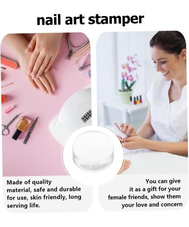 Ipetboom French Tip Nail Tool 6pcs Nail Art Silicone Stamp Silica Gel Cosmetic Transfer Seal Manicure Tools 2.50X2.50X1.30CM Transparent 1 - Buy Online on GoSupps.com