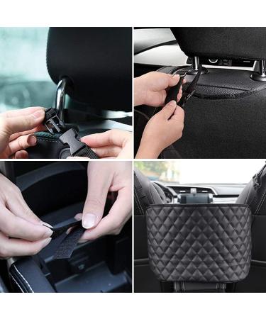 Doulein Car Storage Bag - Dual Seat Organizer for Handbags & Essentials | Leather Handbag Holder & Net Pocket - Premium Black Design - Buy Online on GoSupps.com