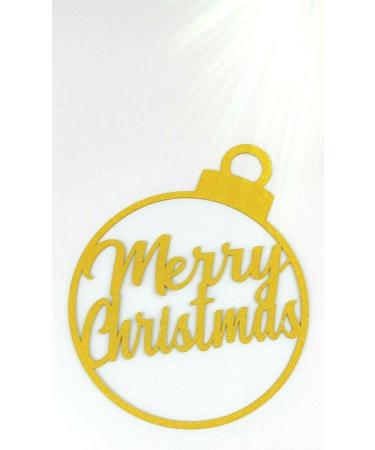 Gold Christmas Bauble Cake Topper- Double sided Glitter Card - Buy Online on GoSupps.com