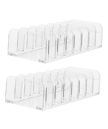 STOBAZA 2pcs Partition Storage Display Rack Home Cosmetic Holder Eyeshadow Organizer Storage Rack Make up 17X7X4CM Transparent