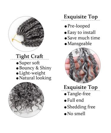 12 Inch Boho Box Braids Crochet Hair | Prelooped with Curly Ends | 7 Packs 1B/Gray | Crochet Braiding Hair for Black Women - Buy Online on GoSupps.com