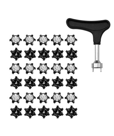 Duly anti-slip-golf shoes Spikes 30PCs Golf Shoes Spikes Pins Replacement Soft fast twist studs with golf spike key for golf training AIDS