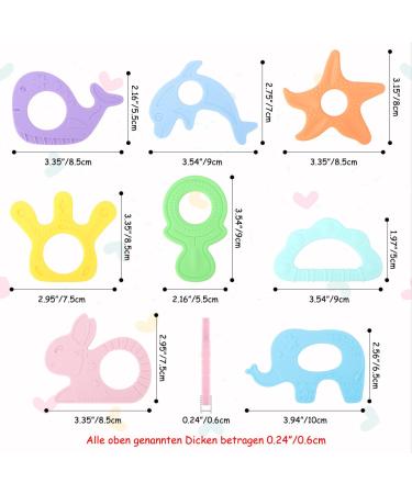 Beboan Baby Cooling Bite Ring - 8 Soft Silicone Teething Rings BPA-Free Natural Cooling Toy for Babies 3 Months+ Multicolored - Buy Online on GoSupps.com