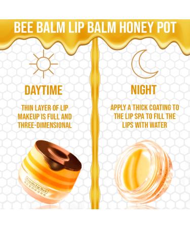 Bee Balm Lip Balm Honey Pot - Hydrating Moisturizing Lip Mask for Dry and Cracked Lips - Buy Online on GoSupps.com