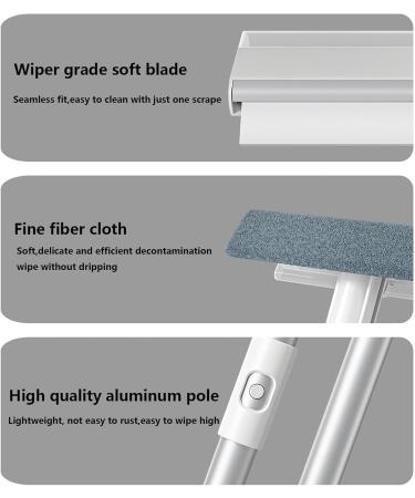 Spray Squeegee for Window Cleaning with Sewage Collector and 3 Pads 4 in 1 Shower Squeeze for Glass Door and Tile with Extension Pole Windshield Cleaner for Indoor/Outdoor High Window - Buy Online on GoSupps.com