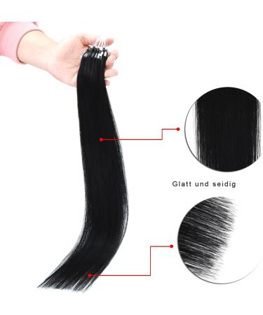 Micro Loop Hair Extensions Micro Ring 50g Remy Real Human Hair Extensions (18 Inch #1 Black) - Buy Online on GoSupps.com