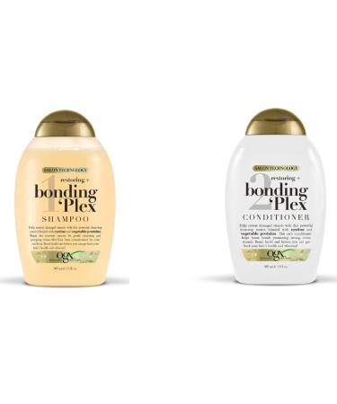 NEW COMBO OGX 2BONDING PLEX RESTORING SHAMPOO+ CONDITIONER 13 oz ea
