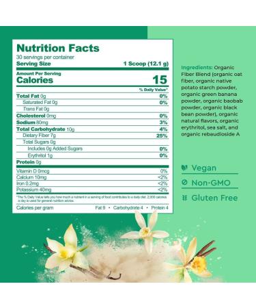 Boost Biome Organic Fiber Blend with Resistant Starch Powder - Gut Health & Bloating Relief - High Fiber Prebiotic with Probiotic - 30 Servings Vanilla - Buy Online on GoSupps.com