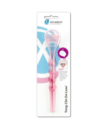 Miradent tong-clin de Luxe tongue cleaner pink Lot de 3 Pink
