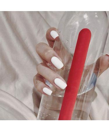 Sethain matt square wrong nails tips white brief fingernails complete cover 24 pieces press on nail for women and girls