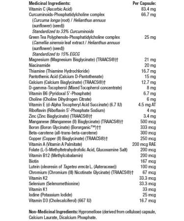Thorne Multi-Vitamin Elite AM - Ideal multi-vitamin/mineral combination that supports a high performance nutrition program - 90 Capsules - Buy Online on GoSupps.com
