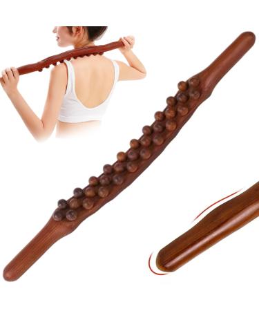 Holz therapy -massage tools 31 pearl massage roller stick 23 '' Gua Sha wooden massage scooter lymphatic drainage massage for body shape muscle pain relief wood therapy -massage tools