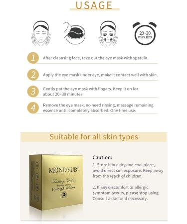 Revitalizing Collagen Under Eye Patches - 30 Pairs with 24k Gold for Dark Circles Puffiness & Wrinkles | Best Eye Mask Gel Treatment - Buy Online on GoSupps.com