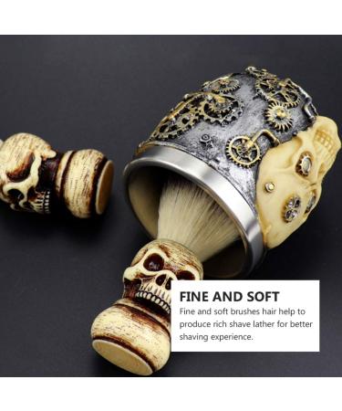 Beaupretty Skull Beard Brush Set - Badger Hair Shaving Tool & Bowl for Men - Premium Beard Care - Buy Online on GoSupps.com