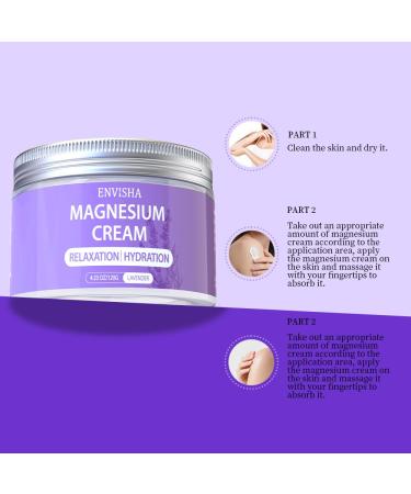 ENVISHA Magnesium Cream for Sleep - Nighttime Magnesium Lotion for Leg Cramps & Pain Muscle Relaxation Lavender Body Butter with Deep Hydration for Skin Care - Buy Online on GoSupps.com