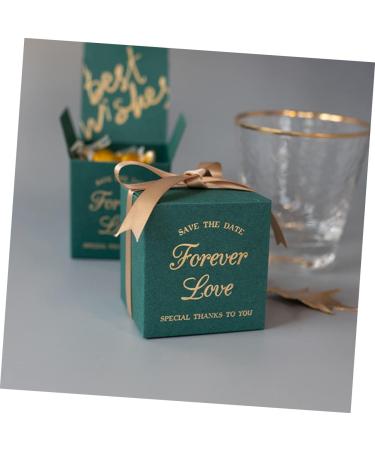 jojofuny 10pcs Box Wedding Candy Carton Bridesmaids Green Treat Bags Wrapping Pouch Baby Earth Tones Set 8.5X8.5X8.5cm Dark Green - Buy Online on GoSupps.com