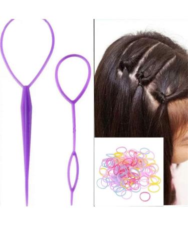 Rubber Hair Bands Mini Elastic Hair Ties with Braiding Ponytail Pick Maker Tools and Small Hairbands Cutter Remover for Kids Toddlers Girls Women multicolour - Buy Online on GoSupps.com