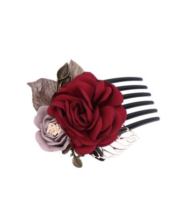 Didiseaon Teasing Combs for Women Hair Accessories for Women Hair Combs for Women Flower Hair Combs Wedding Headpiece for Bride Hair Clips Hair Stick Hair up Women's The Flowers