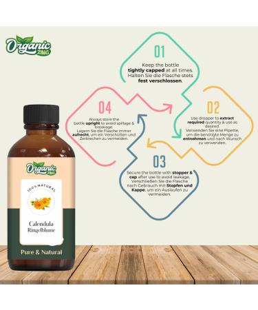  ORGANIC ZING Organic Zing Calendula Oil (Calendula Officinalis) | Pure Natural Essential Oil for Skin Care Hair Care and Massage - 4 fl oz - Buy Online on GoSupps.com