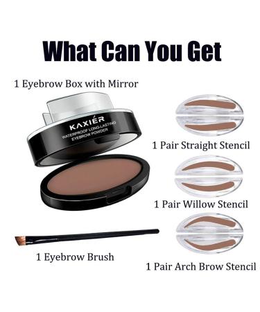 GL-Turelifes 3 Pairs Seals Eyebrow Stamp & Brow Brush Set - Light Brown | Instant Natural Brow Makeup Tool - Buy Online on GoSupps.com